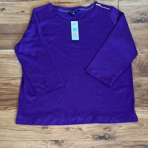 Jones New York Purple Long Sleeve Top